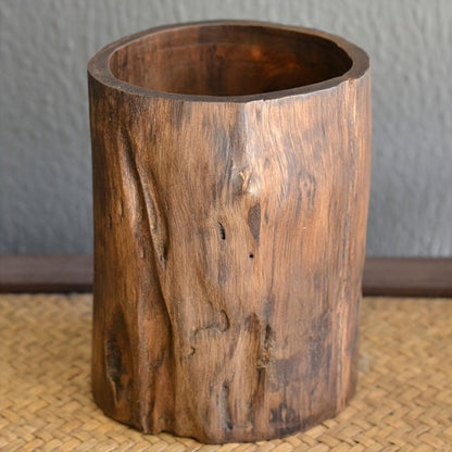 Handgemaakte Houten Pennenhouder – Uniek en Natuurlijke Look