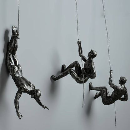 Bergklimmer Wandsculptuur – Handgemaakte Klimmer Kunstwerk