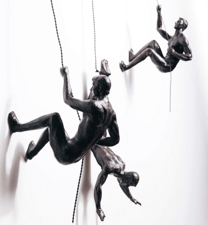 Bergklimmer Wandsculptuur – Handgemaakte Klimmer Kunstwerk