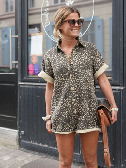 Luchtige Panterprint Zomerjumpsuit – Chic met Comfortabele Pasvorm