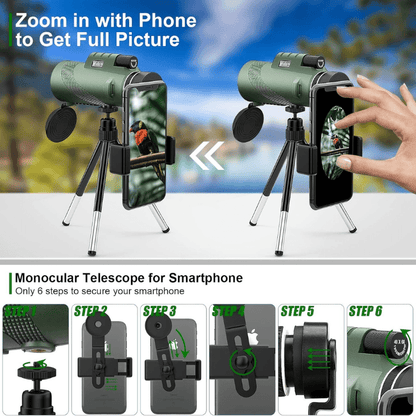 VisionPeak Compact Monoculair met HD Lens en Hoge Vergroting