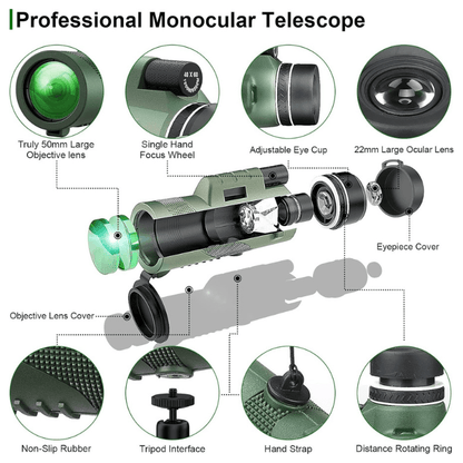 VisionPeak Compact Monoculair met HD Lens en Hoge Vergroting