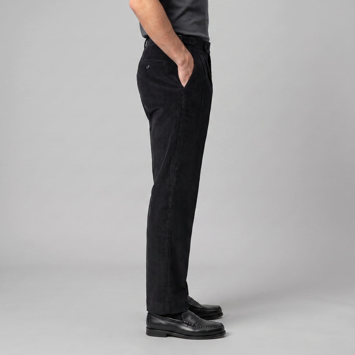 Geplooide Ribfluwelen Broek Heren - Klassiek Formeel