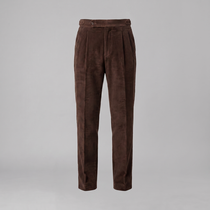 Geplooide Ribfluwelen Broek Heren - Klassiek Formeel