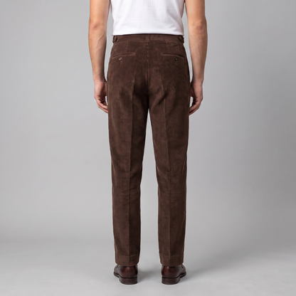 Geplooide Ribfluwelen Broek Heren - Klassiek Formeel
