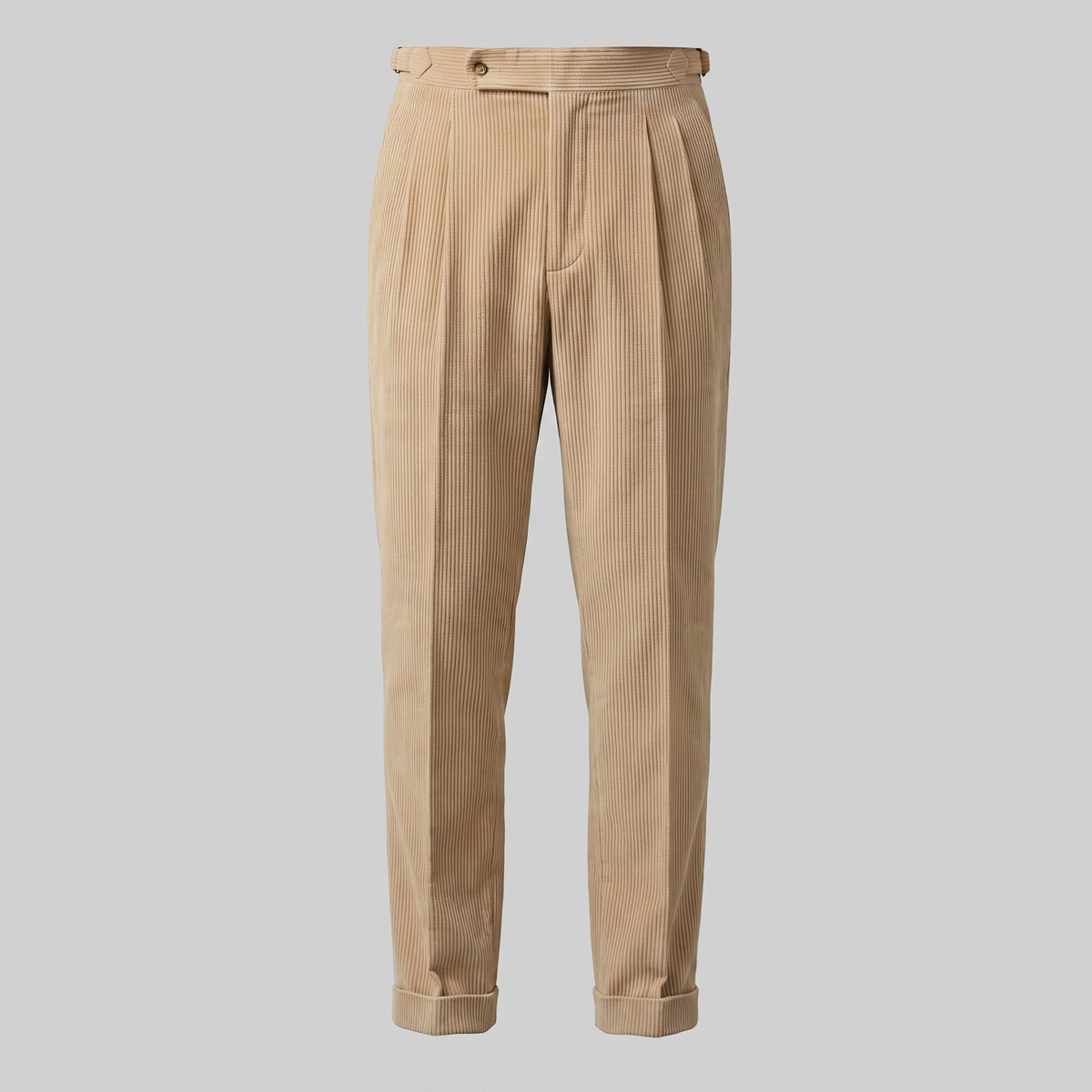 Geplooide Ribfluwelen Broek Heren - Klassiek Formeel