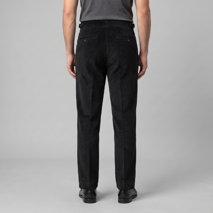 Fijngeribde Tailored Winterbroek met Dubbele Vouwen voor Heren