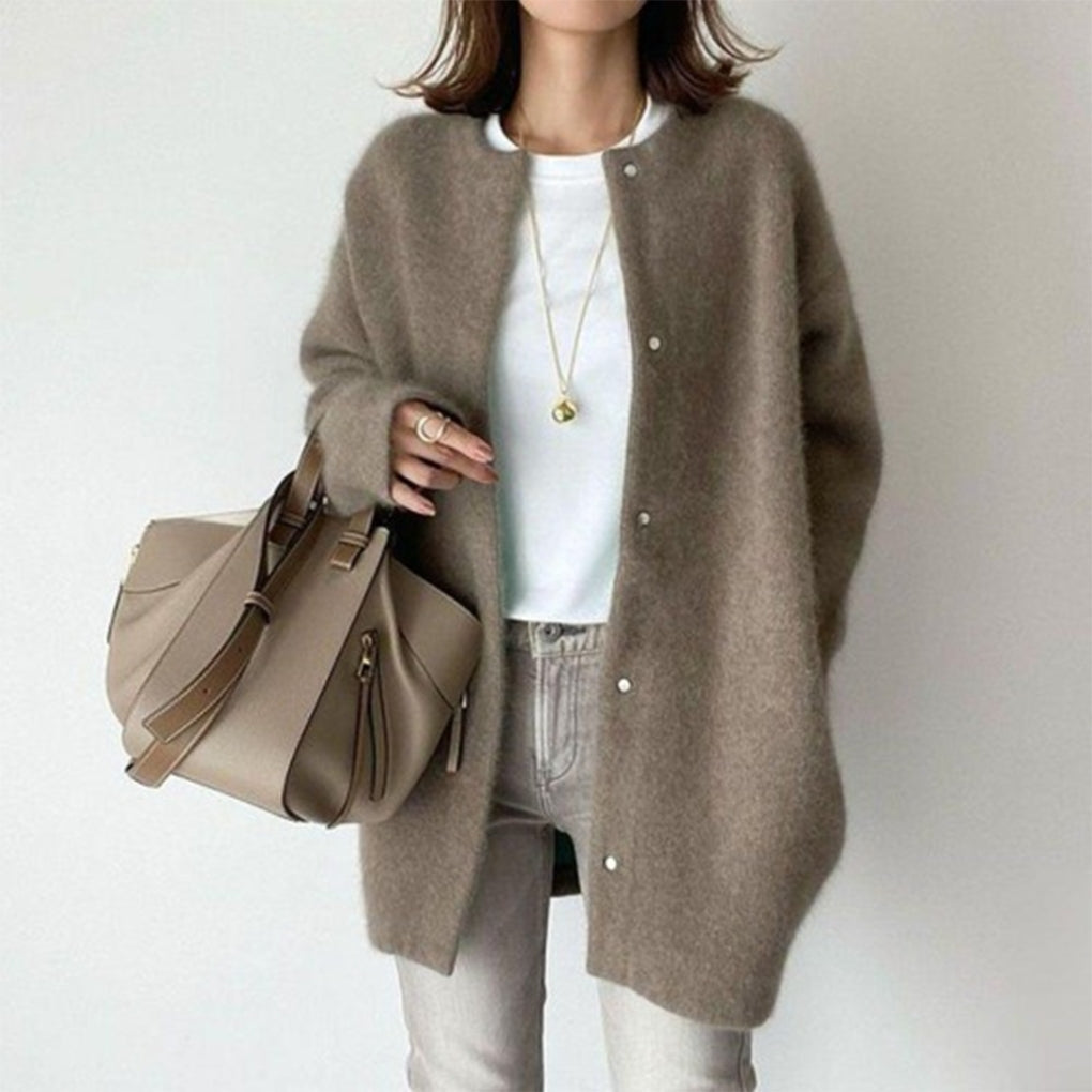 Elegante DamesCardigan met Knoopsluiting - Lange Mouwen en Kraag