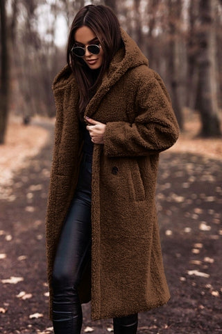 Fluffy Capuchon Jas voor Dames - Lange Pasvorm