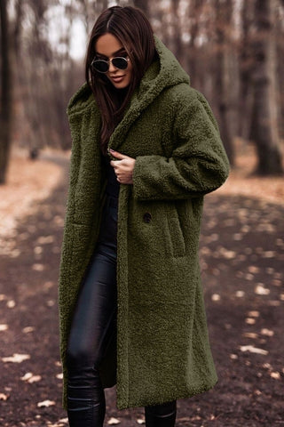 Fluffy Capuchon Jas voor Dames - Lange Pasvorm