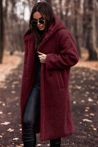 Fluffy Capuchon Jas voor Dames - Lange Pasvorm