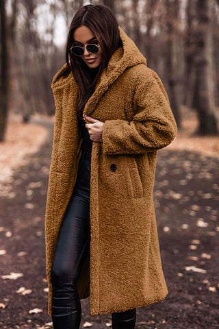 Fluffy Capuchon Jas voor Dames - Lange Pasvorm