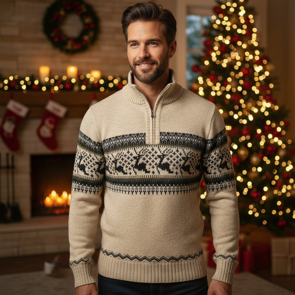 Scandinavische Herenwintertrui Rendierstijl Nordrijk