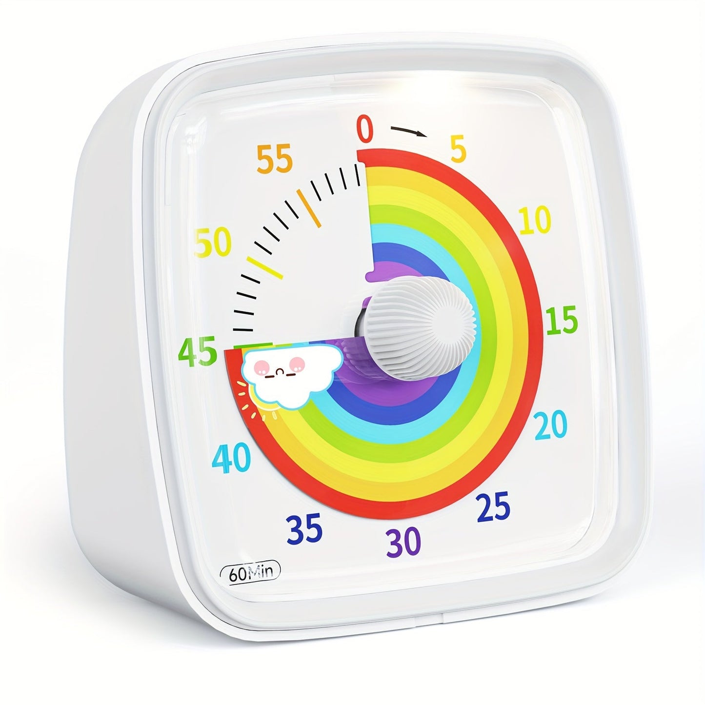 Regenboog Tijdbeheer Timer – Visuele 60-Minuten Afteltimer voor Studie, Werk en Thuis