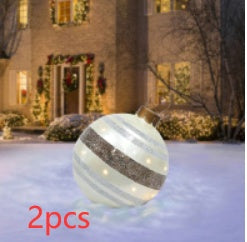 Feestelijke Opblaasbare Buitenbal 60 cm – Weerbestendige PVC Kerstdecoratie