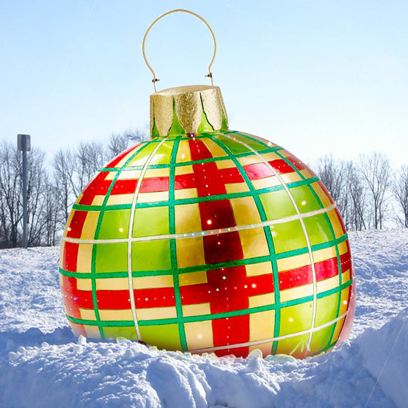 Feestelijke Opblaasbare Buitenbal 60 cm – Weerbestendige PVC Kerstdecoratie