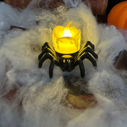 Halloween Decoratie – Spinrug Ornament met Kaars- en Oogbaldesigns