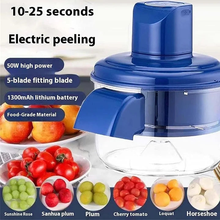 Automatische fruitschiller | Oplaadbaar & roestvrij staal | 50W motor & precisieblad | Snelle & schone schil