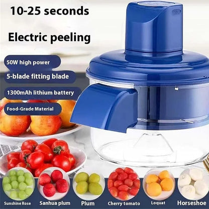 Automatische fruitschiller | Oplaadbaar & roestvrij staal | 50W motor & precisieblad | Snelle & schone schil