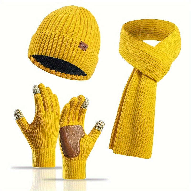 Wintercomfort Set – Gebreide Muts, Sjaal en Handschoenen voor Unisex
