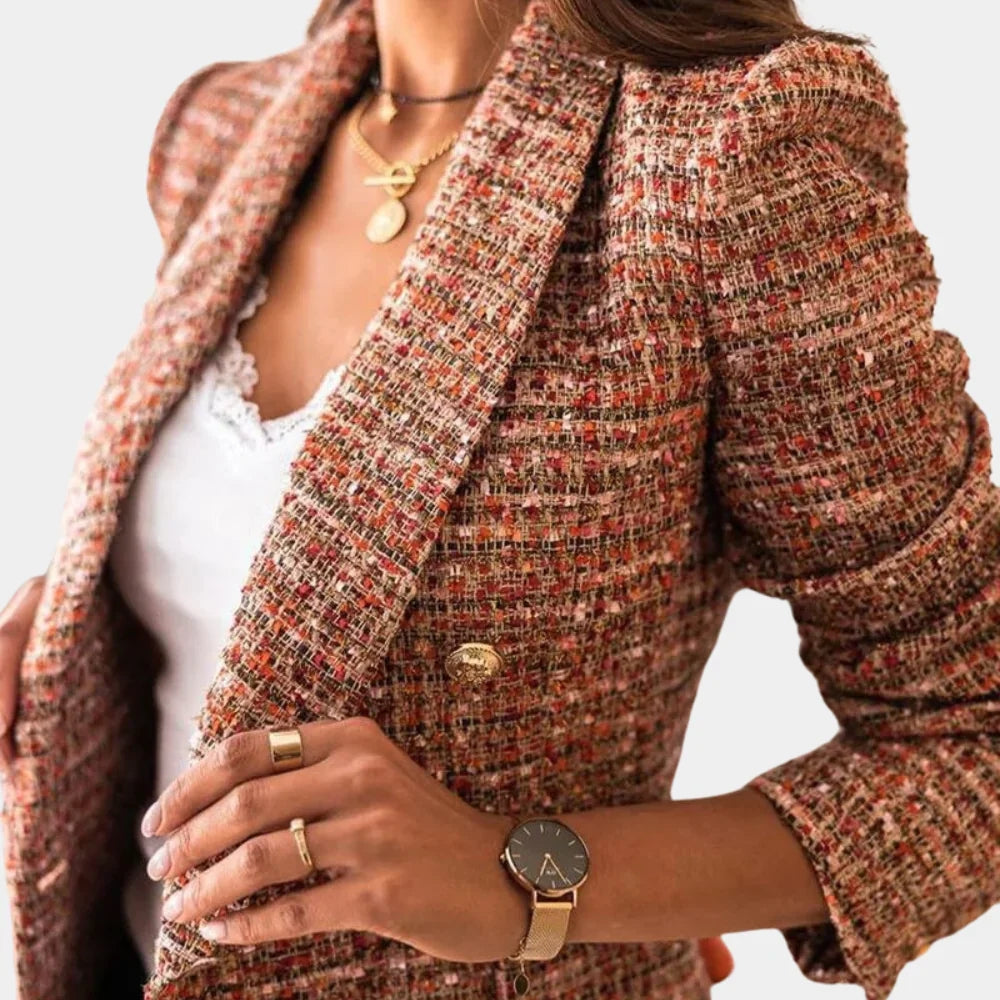 Geruite Damesblazer met Slanke Pasvorm - Klassiek Ruitdesign