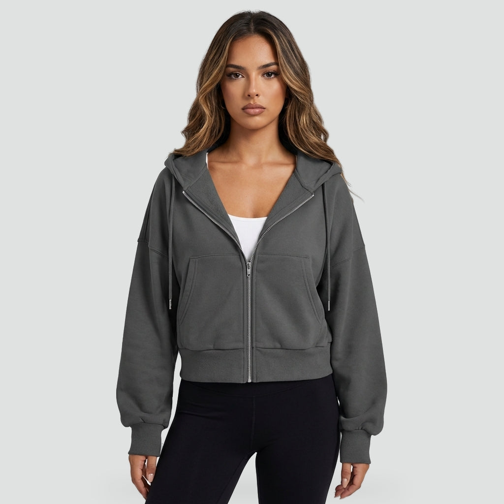 Comfortabele Dames Hoodie met Ritssluiting en Capuchon
