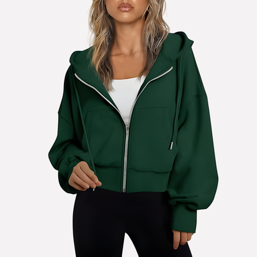 Comfortabele Dames Hoodie met Ritssluiting en Capuchon