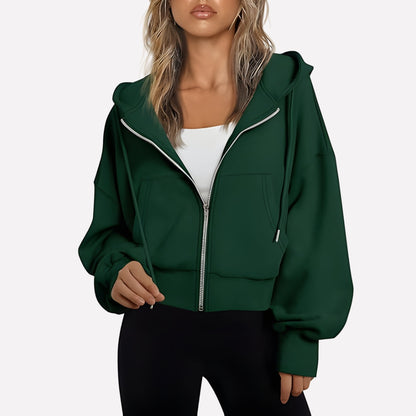 Comfortabele Dames Hoodie met Ritssluiting en Capuchon