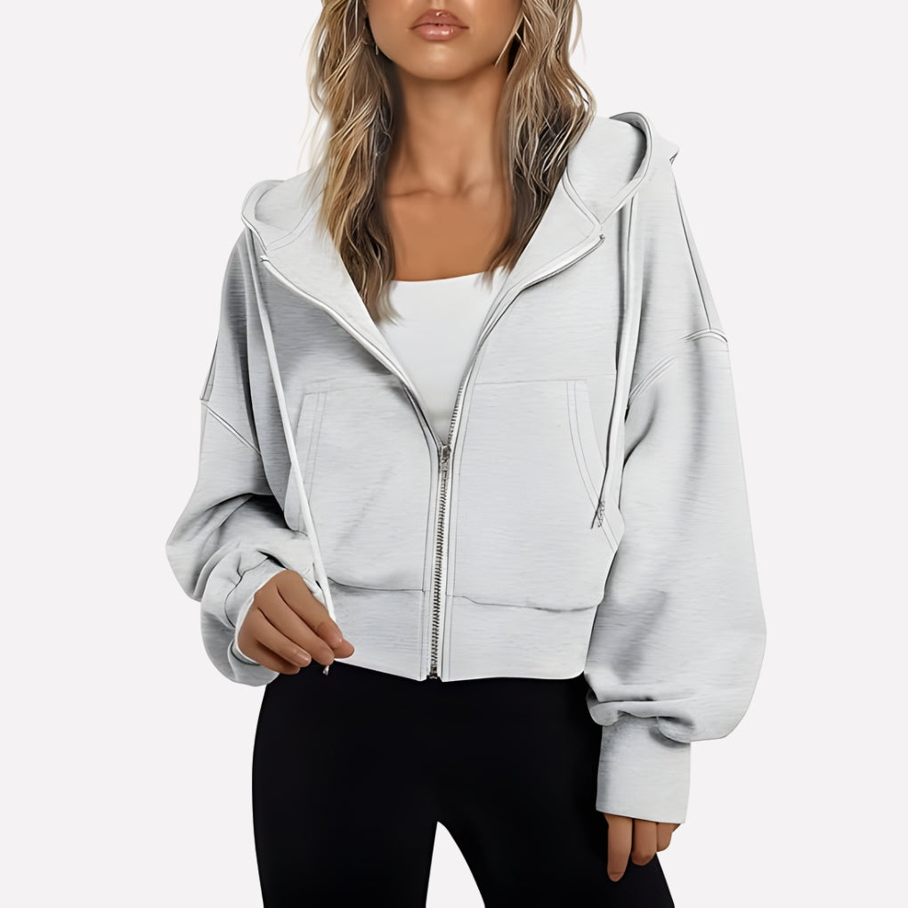 Comfortabele Dames Hoodie met Ritssluiting en Capuchon
