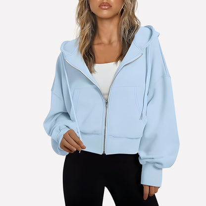 Comfortabele Dames Hoodie met Ritssluiting en Capuchon