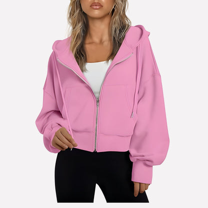 Comfortabele Dames Hoodie met Ritssluiting en Capuchon