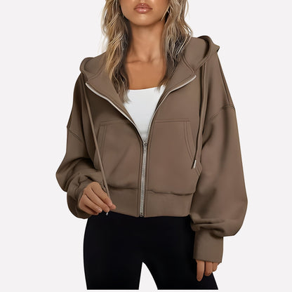 Comfortabele Dames Hoodie met Ritssluiting en Capuchon