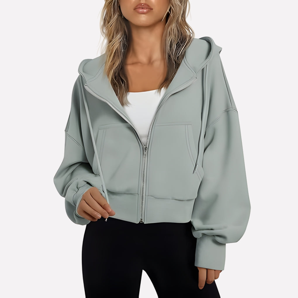 Comfortabele Dames Hoodie met Ritssluiting en Capuchon