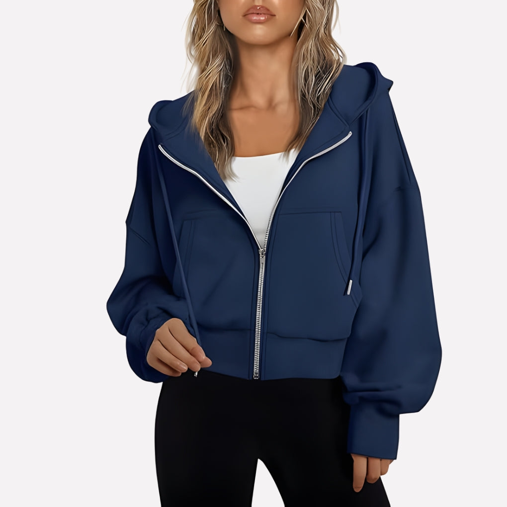 Comfortabele Dames Hoodie met Ritssluiting en Capuchon