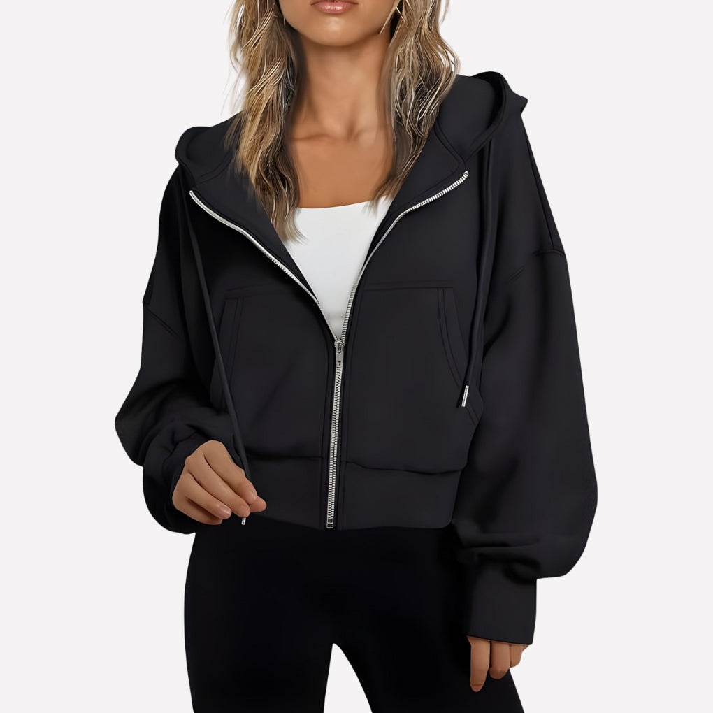 Comfortabele Dames Hoodie met Ritssluiting en Capuchon
