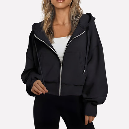 Comfortabele Dames Hoodie met Ritssluiting en Capuchon