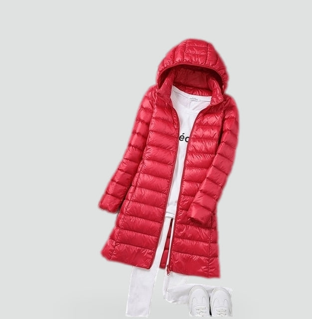 Premium Winterdonsjas met Afneembare Capuchon voor Dames