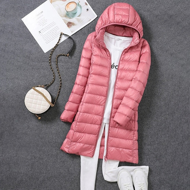 Premium Winterdonsjas met Afneembare Capuchon voor Dames