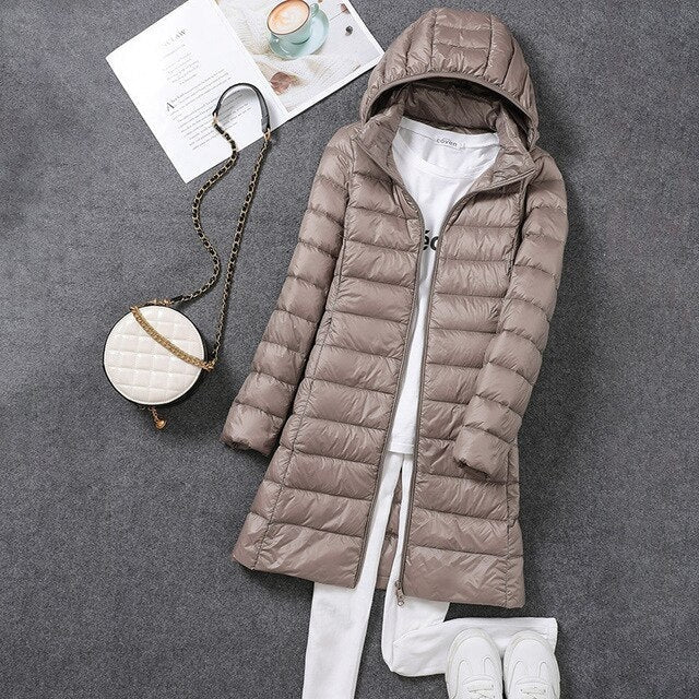 Premium Winterdonsjas met Afneembare Capuchon voor Dames
