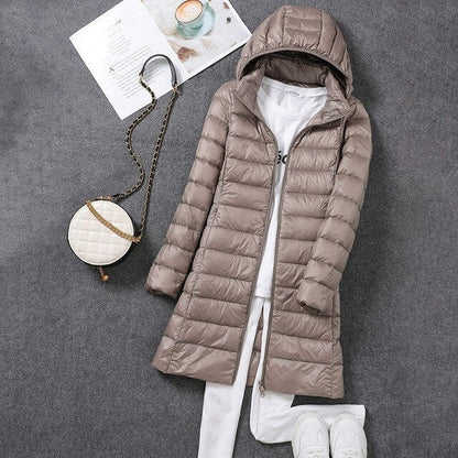 Premium Winterdonsjas met Afneembare Capuchon voor Dames