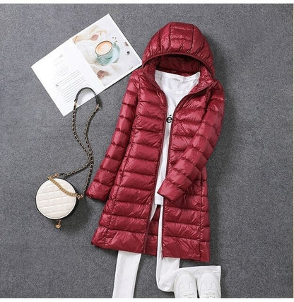 Premium Winterdonsjas met Afneembare Capuchon voor Dames