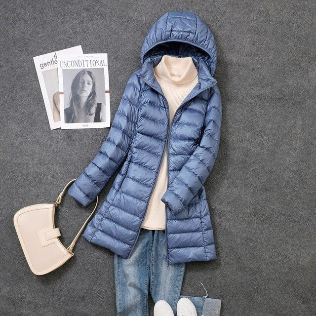 Premium Winterdonsjas met Afneembare Capuchon voor Dames