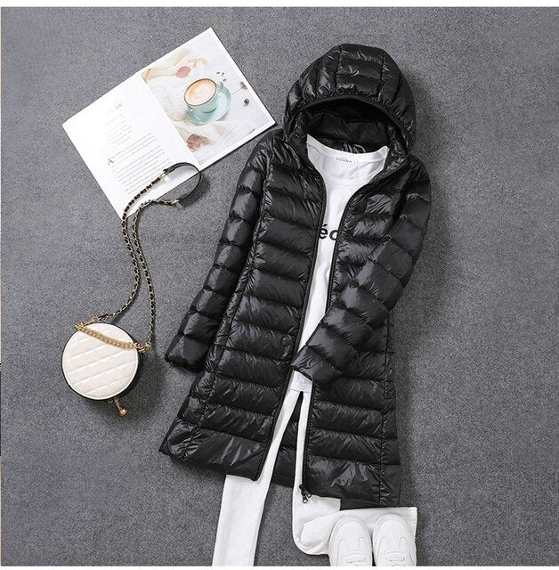 Premium Winterdonsjas met Afneembare Capuchon voor Dames