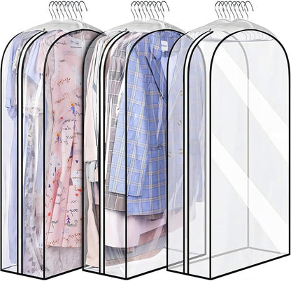 Doorzichtige kledingopberghoezen met zijritsen – 6-pack (3+3 GRATIS)
