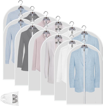 Klare PEVA Kledingopbergzakken – 12-pack Stofbeschermende Kledingopbergers