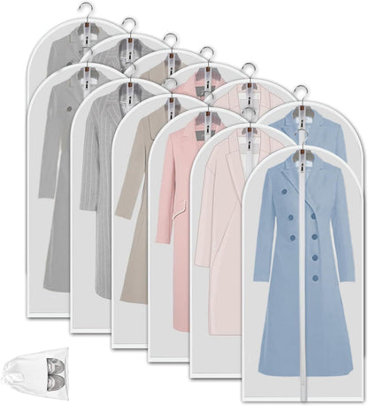 Klare PEVA Kledingopbergzakken – 12-pack Stofbeschermende Kledingopbergers