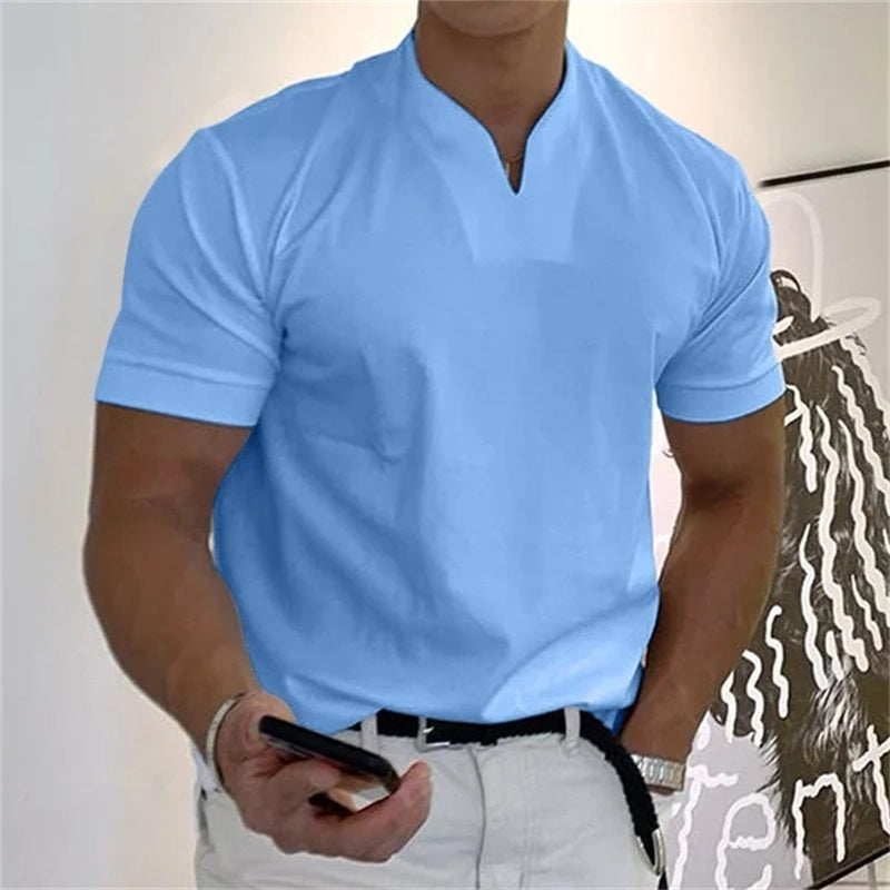 Heren T-shirt FitVibes – Sportief, Ademend en Casual met V-hals