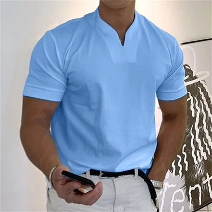 Heren T-shirt FitVibes – Sportief, Ademend en Casual met V-hals
