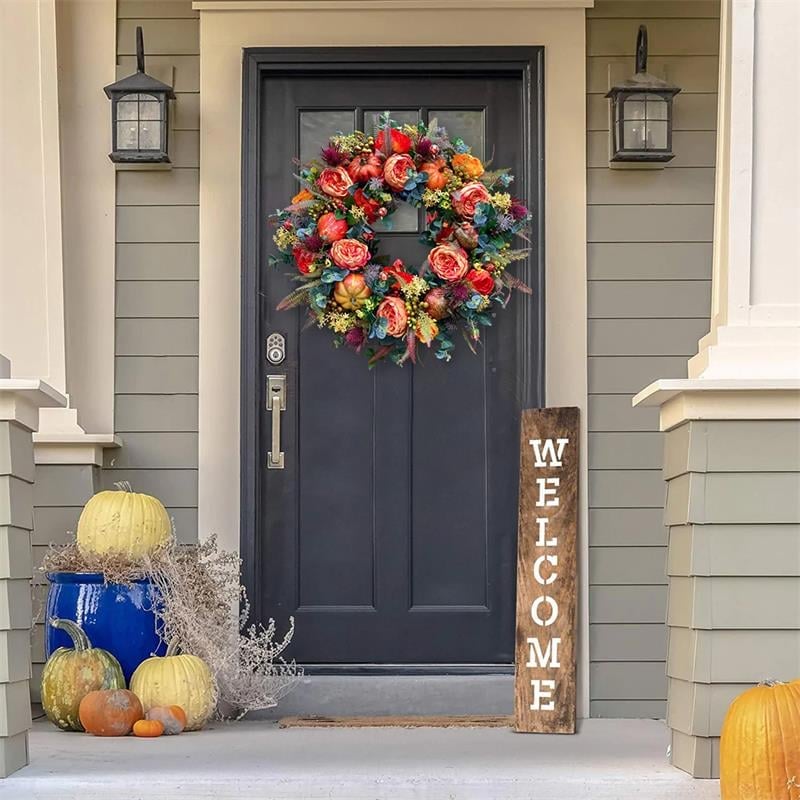 Deurkrans Herfst | Handgemaakt | Pioen & Pompoen Design | Voor Binnen & Buiten