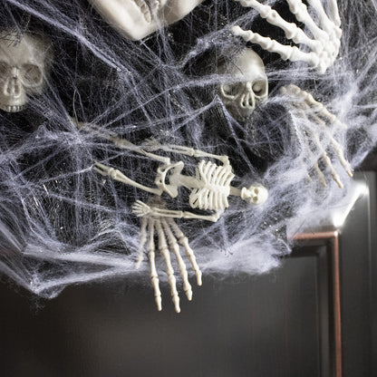 Halloween Krans – Mesh Schedel Garland voor Deur- en Muurdecoratie